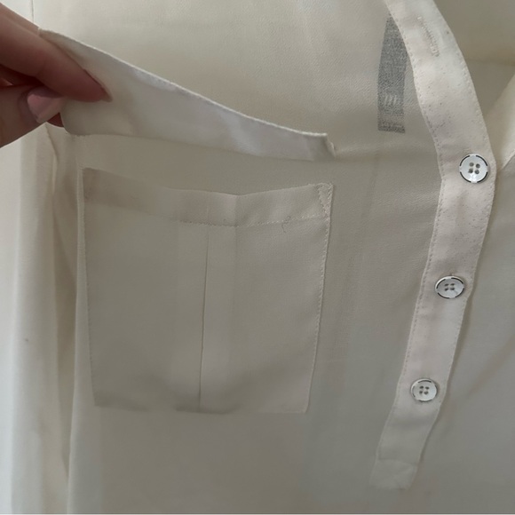 Off White Sheer Long Sleeve Top - Picture 2 of 7